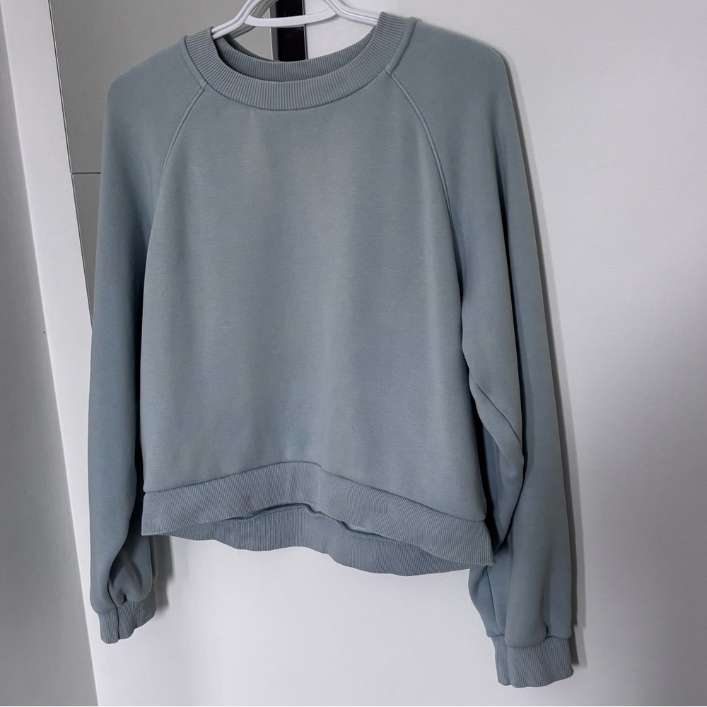 Sunday Best Fleece Crewneck Sweater in Light Blue